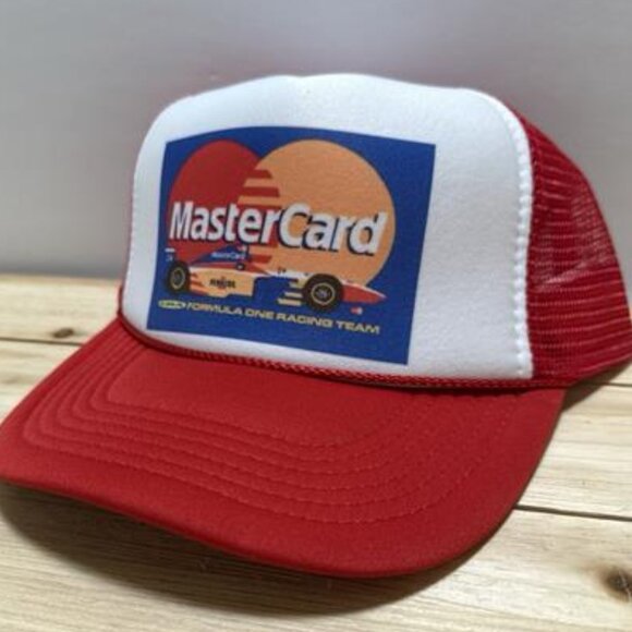 Retro Vintage Lola Mastercard Hat Formula 1 British Racing Team F1 1980s Cap 70s - Picture 1 of 3